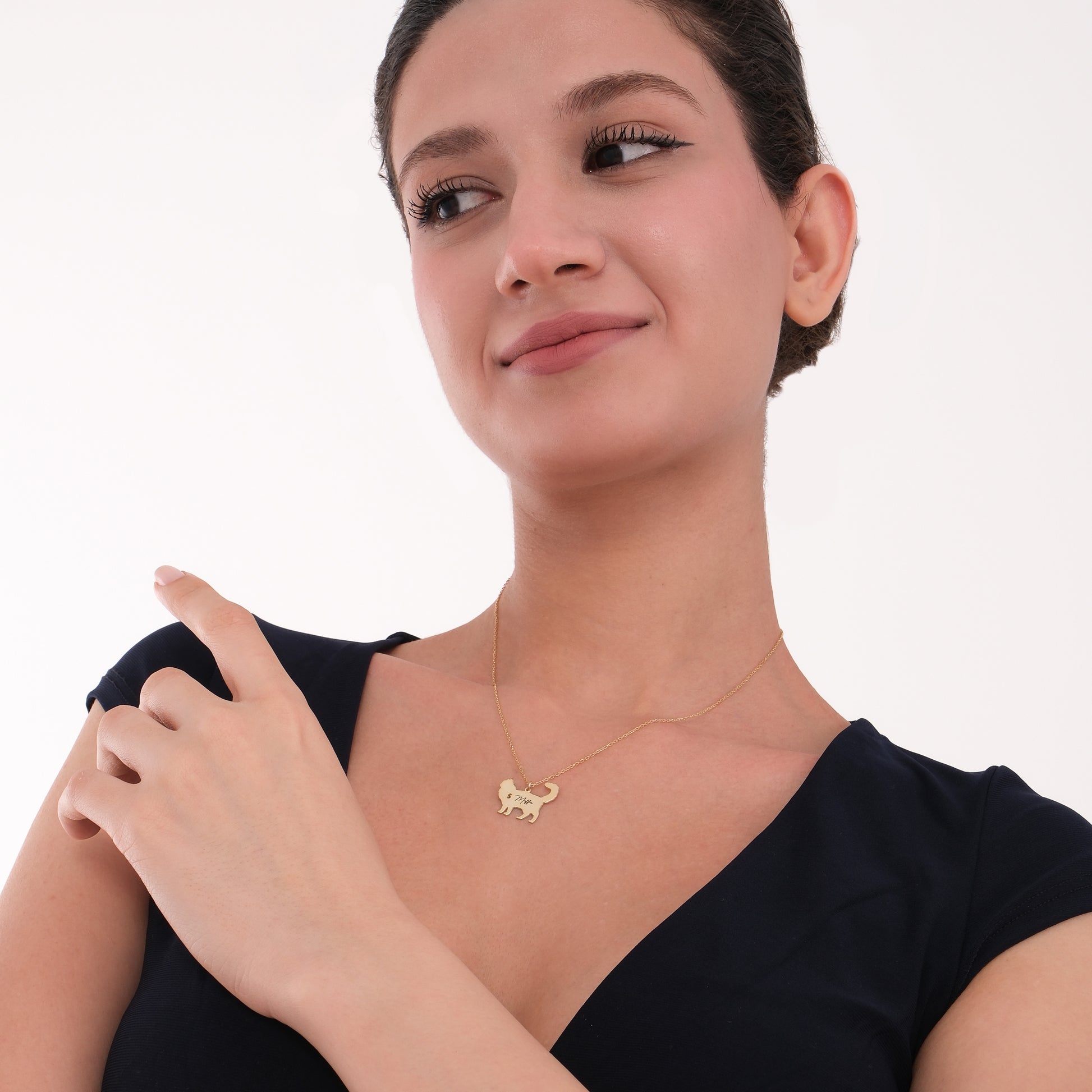 Cat Memorial Necklace | 14K Solid Gold