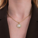 Virgin Mary Oval Pendant Necklace | 18K Gold Vermeil