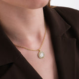 Virgin Mary Oval Pendant Necklace | 18K Gold Vermeil