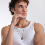 Skull Sun Medallion Necklace | 925 Sterling Silver