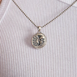 Skull Sun Medallion Necklace | 925 Sterling Silver