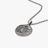 Skull Sun Medallion Necklace | 925 Sterling Silver