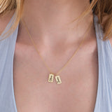 Multiple Bar Name Necklace | 14K Solid Gold