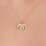 Multiple Bar Name Necklace | 14K Solid Gold