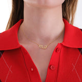 Custom Initial Necklace With Heart | 14K Solid Gold