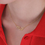 Custom Initial Necklace With Heart | 14K Solid Gold