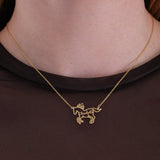 Personalized Fire Horse Name Necklace | 14K Solid Gold