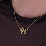 Personalized Fire Horse Name Necklace | 14K Solid Gold