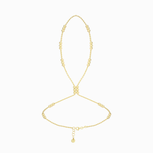 Beaded Hand Chain Bracelet | 18K Gold Vermeil
