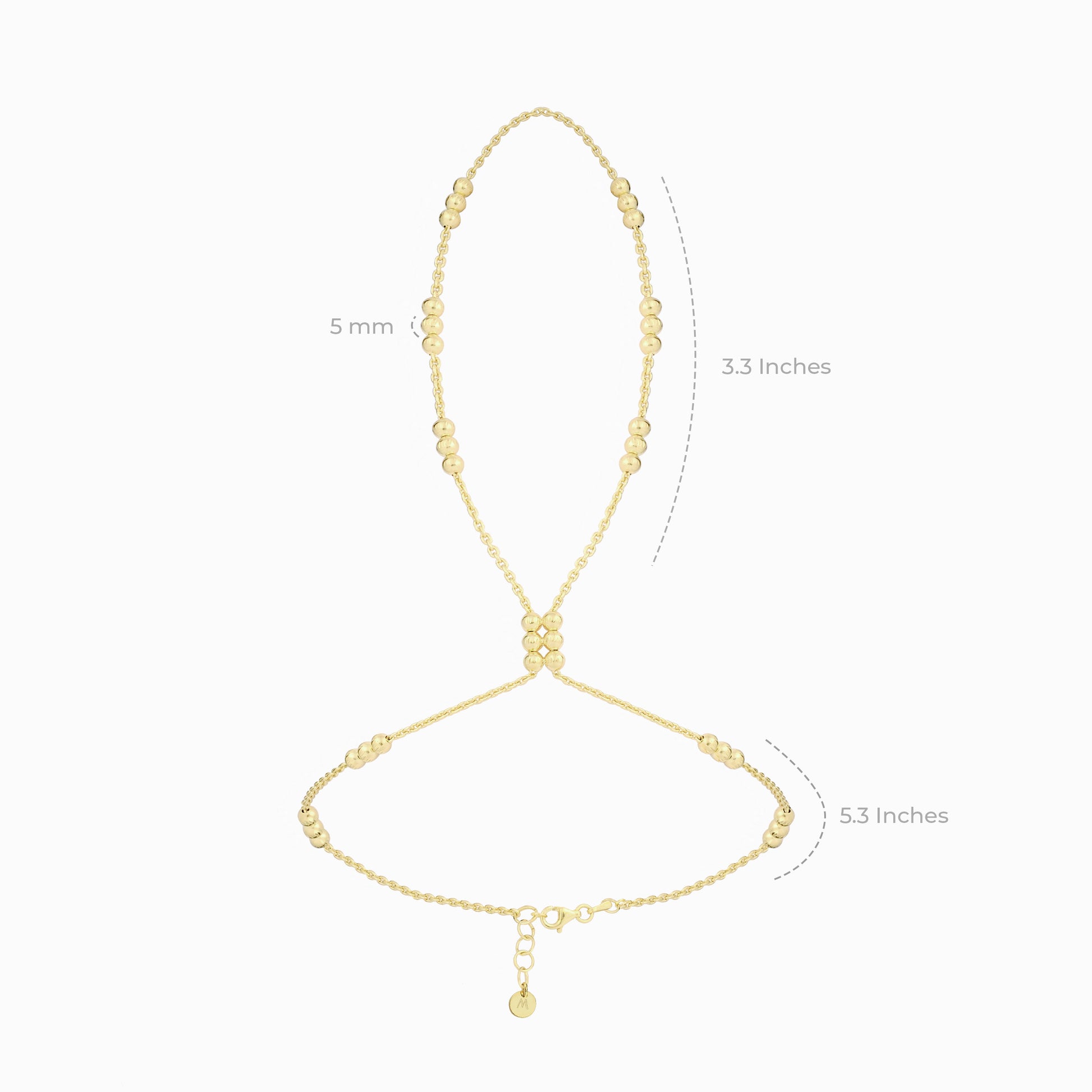Beaded Hand Chain Bracelet | 18K Gold Vermeil