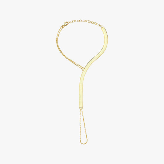 Herringbone Hand Chain Bracelet | 18K Gold Vermeil