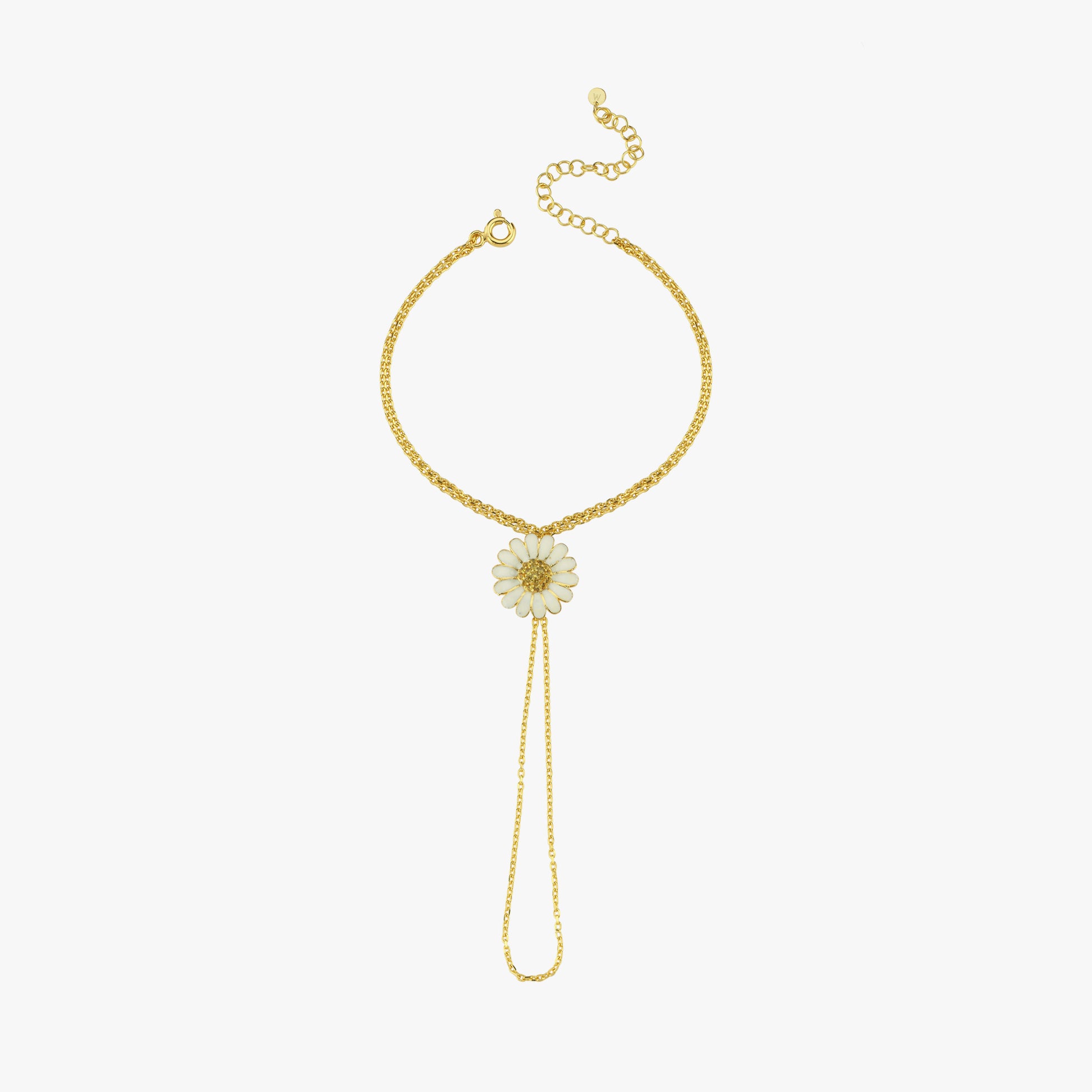 Daisy Hand Chain Bracelet | 18K Gold Vermeil