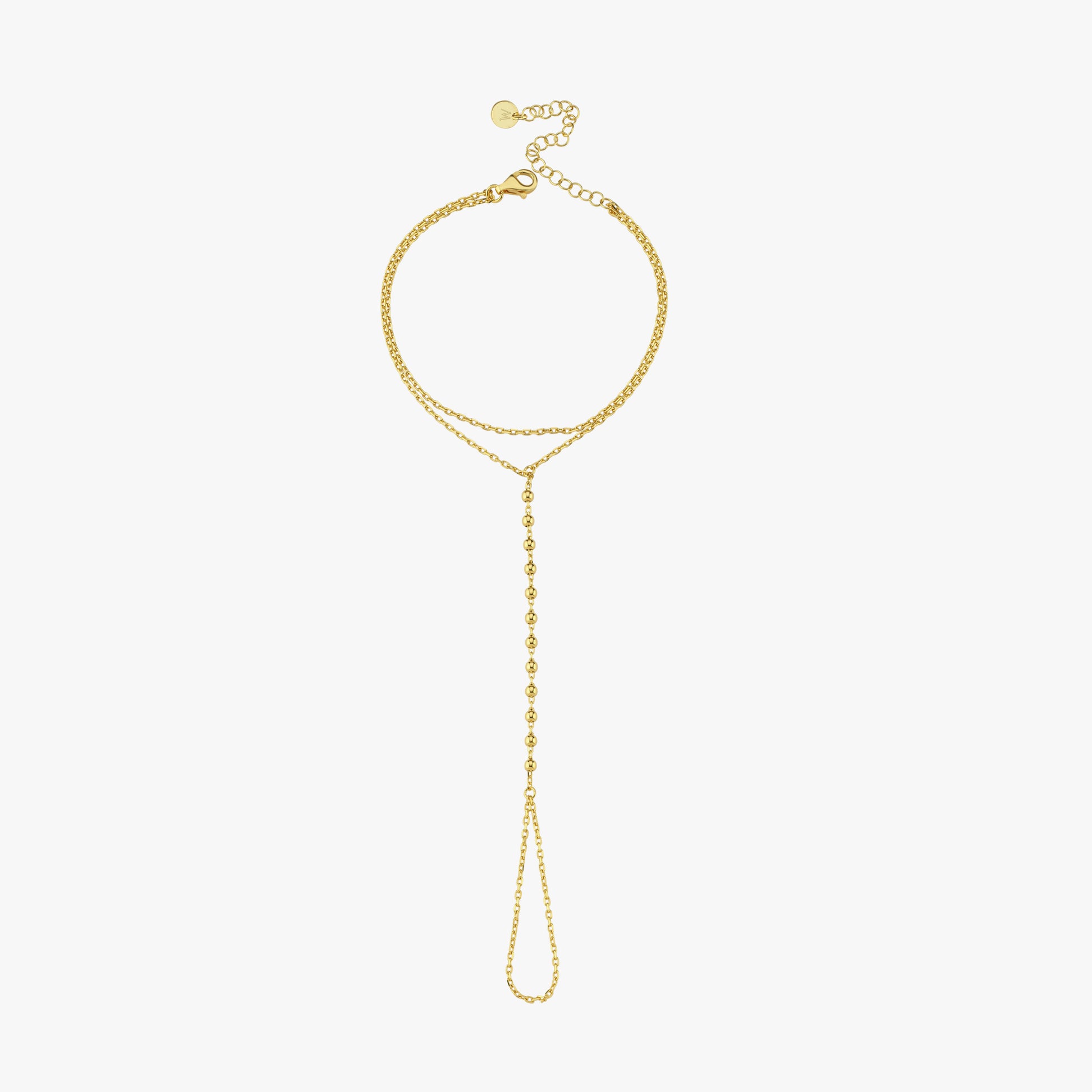Beaded Hand Chain Bracelet | 18K Gold Vermeil