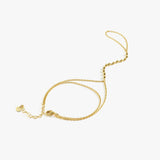 Beaded Hand Chain Bracelet | 18K Gold Vermeil