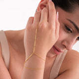Bar Hand Chain Bracelet | 18K Gold Vermeil