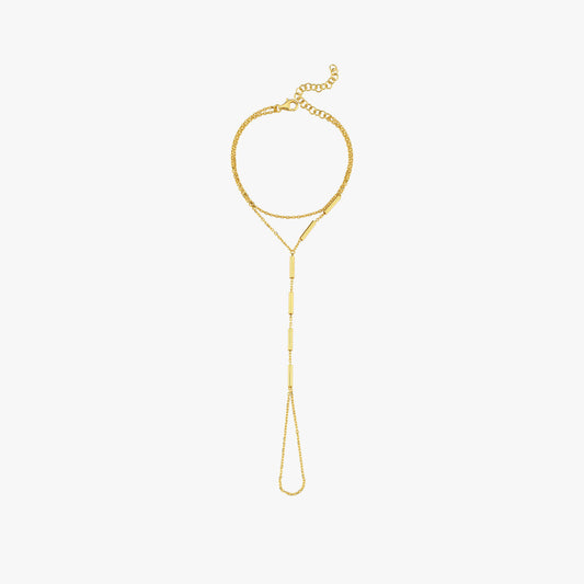 Bar Hand Chain Bracelet | 18K Gold Vermeil