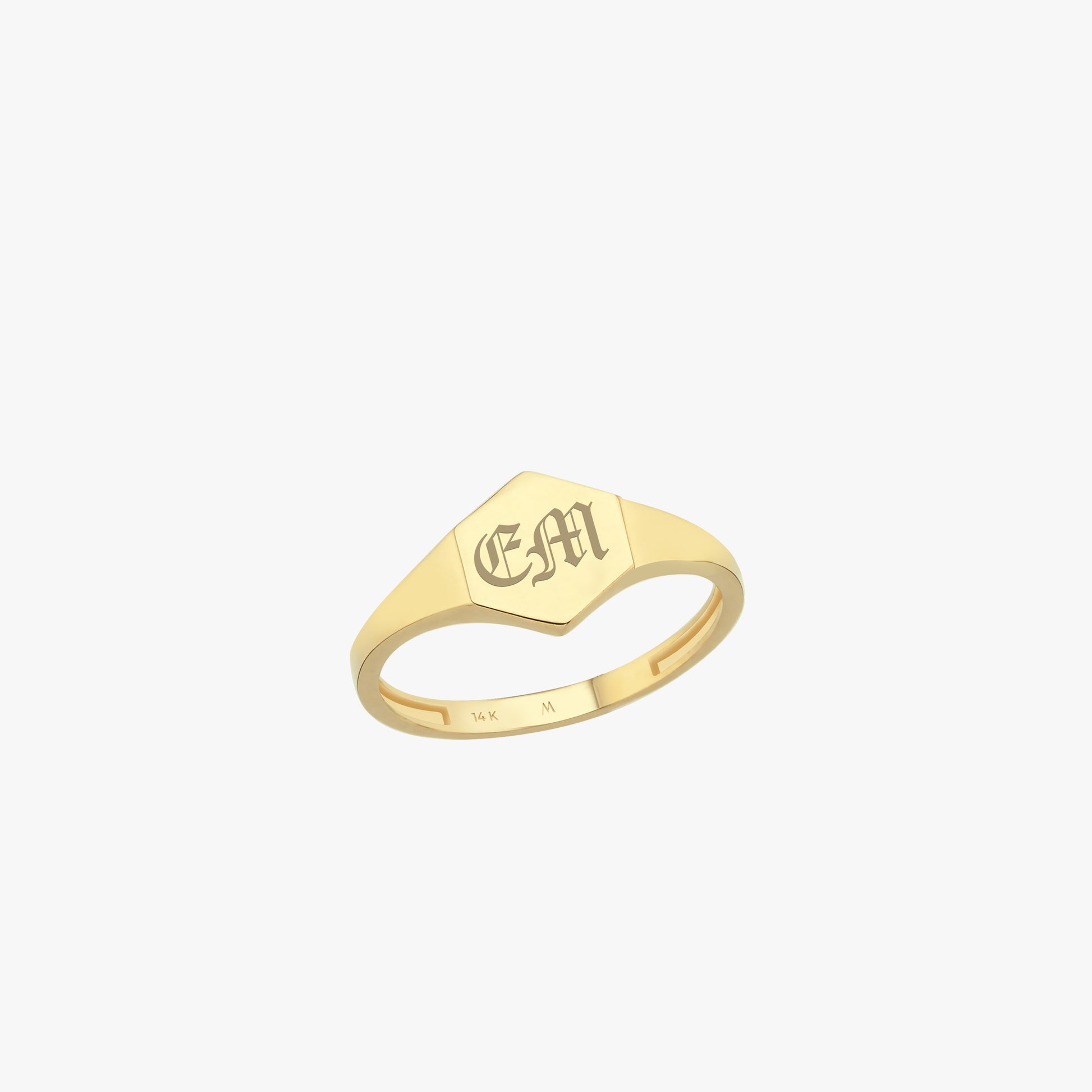 Personalized Rectangle Ring | 14K Solid Gold