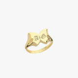 Butterfly Letter Ring | 14K Solid Gold
