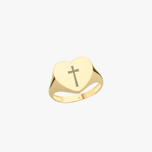 Initial Heart Ring | 14K Solid Gold