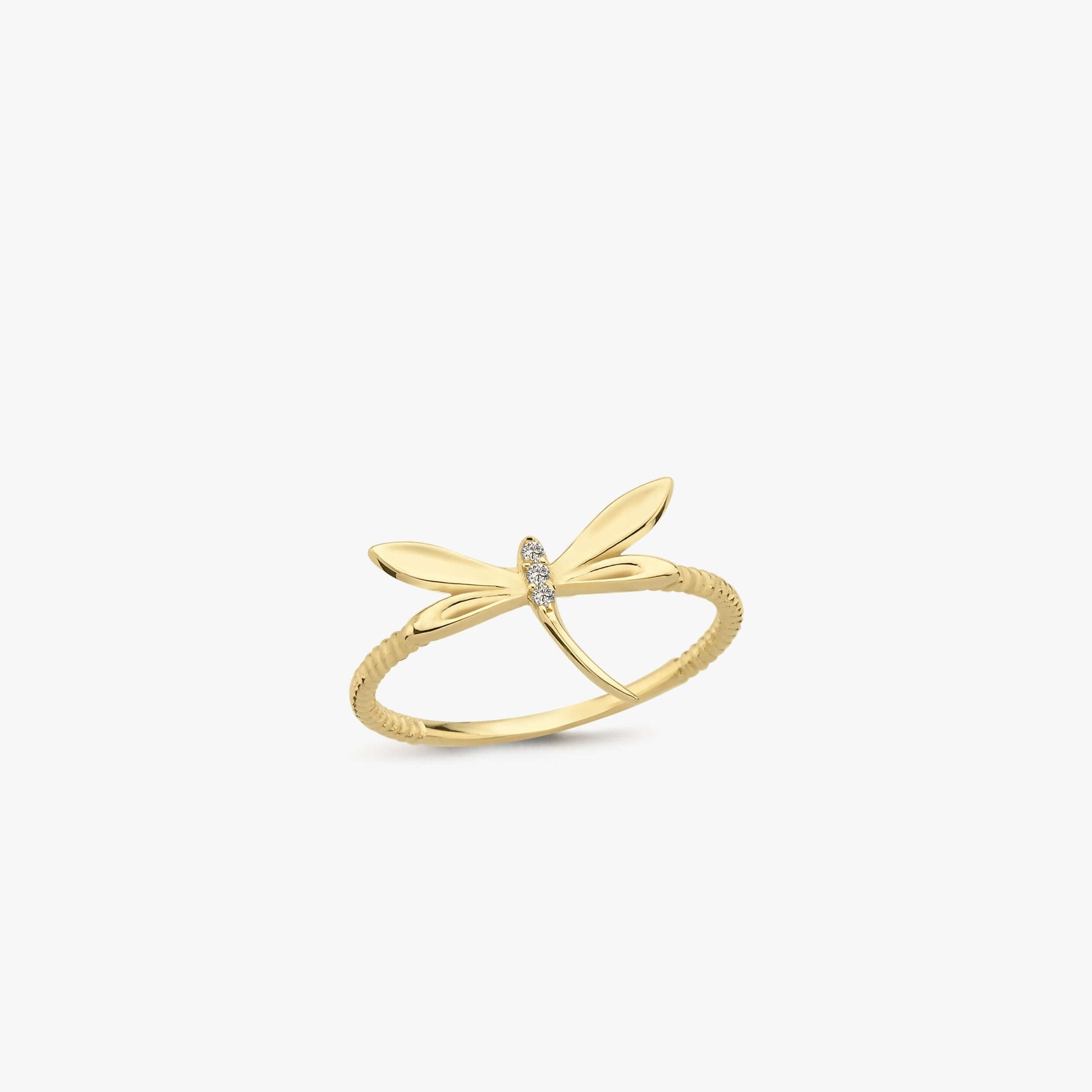 Dragonfly Ring | 14K Solid Gold - Mionza Jewelry-14k solid gold ring, adjustable ring, animal jewelry, animal ring, birthday gift, bug jewelry, butterfly ring, dragonfly gifts, dragonfly gold ring, dragonfly rings, gift for daughter, gold ring dragonfly, insect jewelry