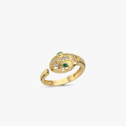 Ouroboros Snake Ring | 14K Solid Gold