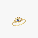 Evil Eye Ring | 14K Solid Gold
