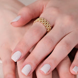 Modern Chain Ring | 14K Solid Gold