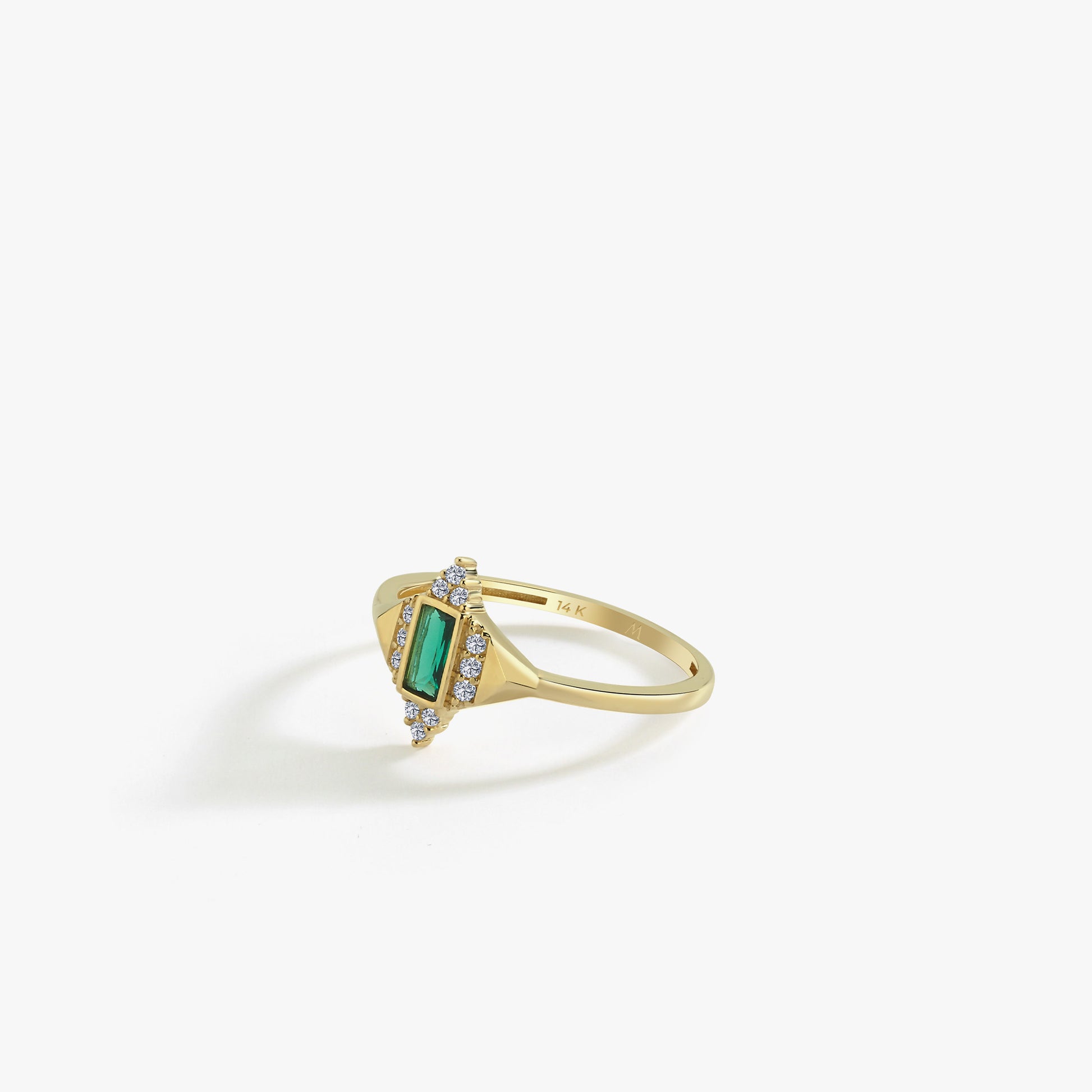 Rectangle Emerald Ring | 14K Solid Gold
