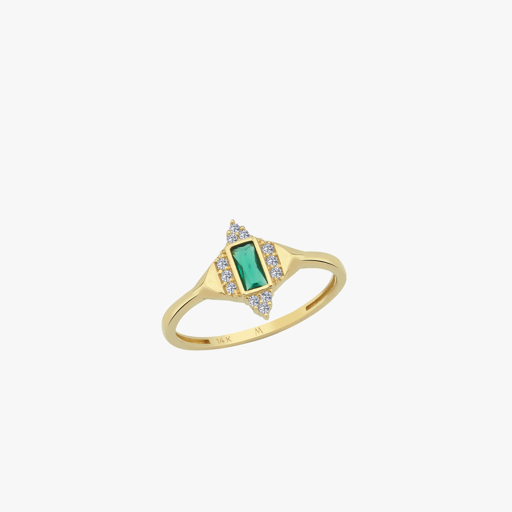Rectangle Emerald Ring | 14K Solid Gold