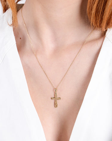 Cross Necklace | 14K Solid Gold - Mionza Jewelry-14k gold cross, 14k gold necklace, Christmas Gift, communion gift, dainty gold cross, gold cross necklace, jesus necklace, jewelry for mother, necklace for mom, necklace for women, religious necklace, rose gold necklace, Small Cross Necklace, tiny cross necklace