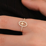 Oval Star Ring | 14K Solid Gold