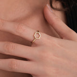 Hexagon Ring | 14K Solid Gold