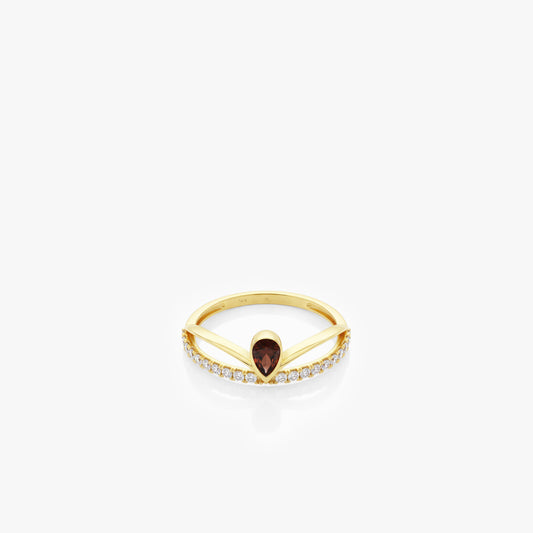 Pear Shape Ring | 14K Solid Gold