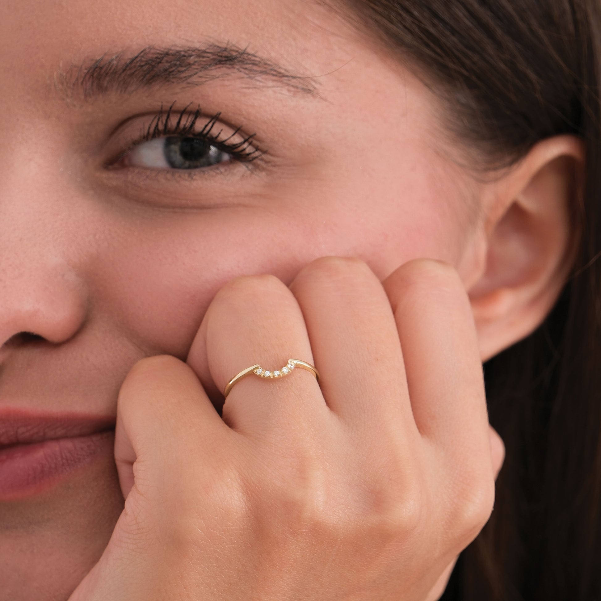 Curved Ring | 14K Solid Gold