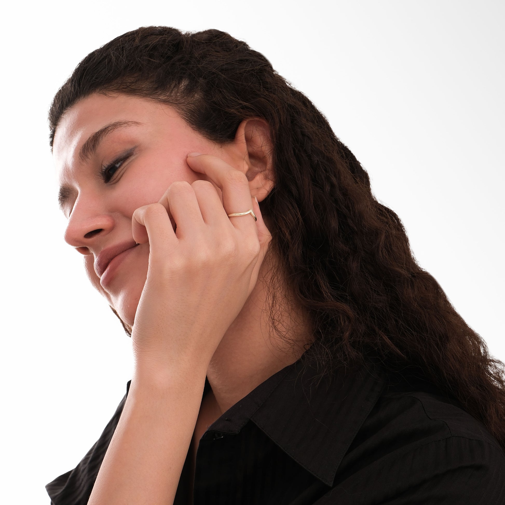 Gold Chevron Band | 14K Solid Gold