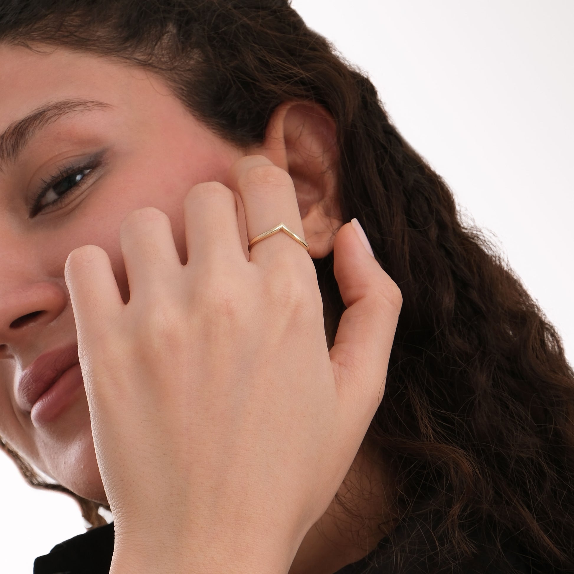 Gold Chevron Band | 14K Solid Gold