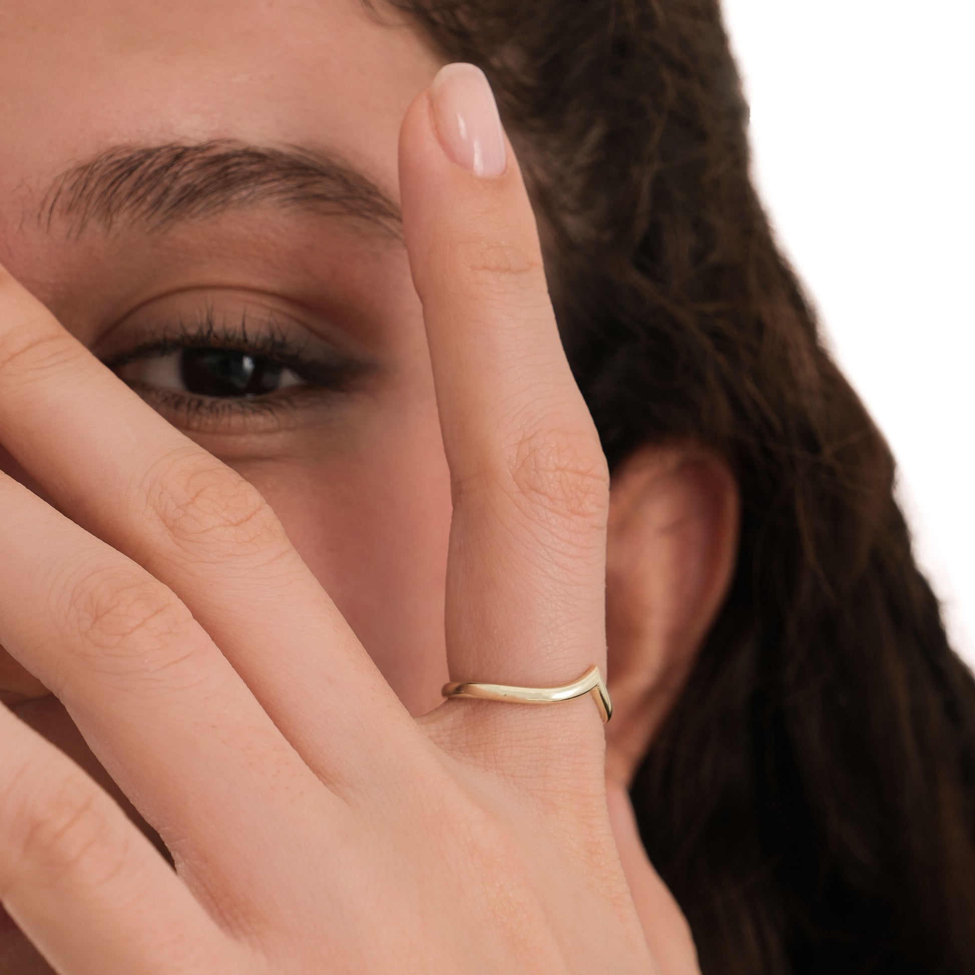 Gold Chevron Band | 14K Solid Gold