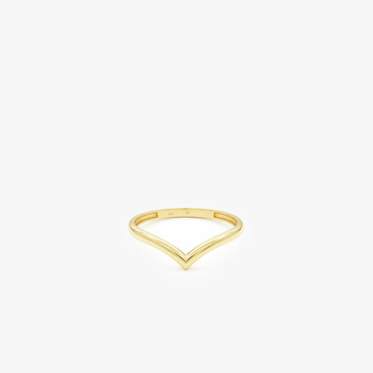Gold Chevron Band | 14K Solid Gold
