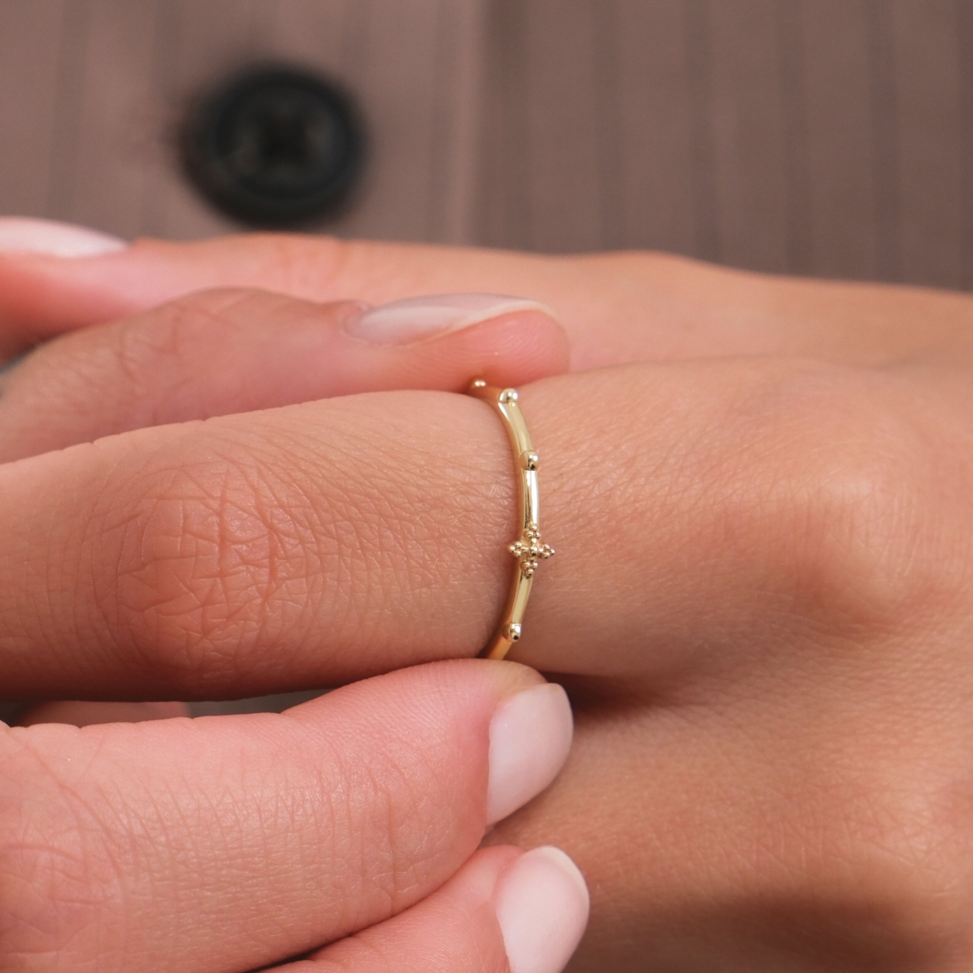 Beaded Ring | 14K Solid Gold