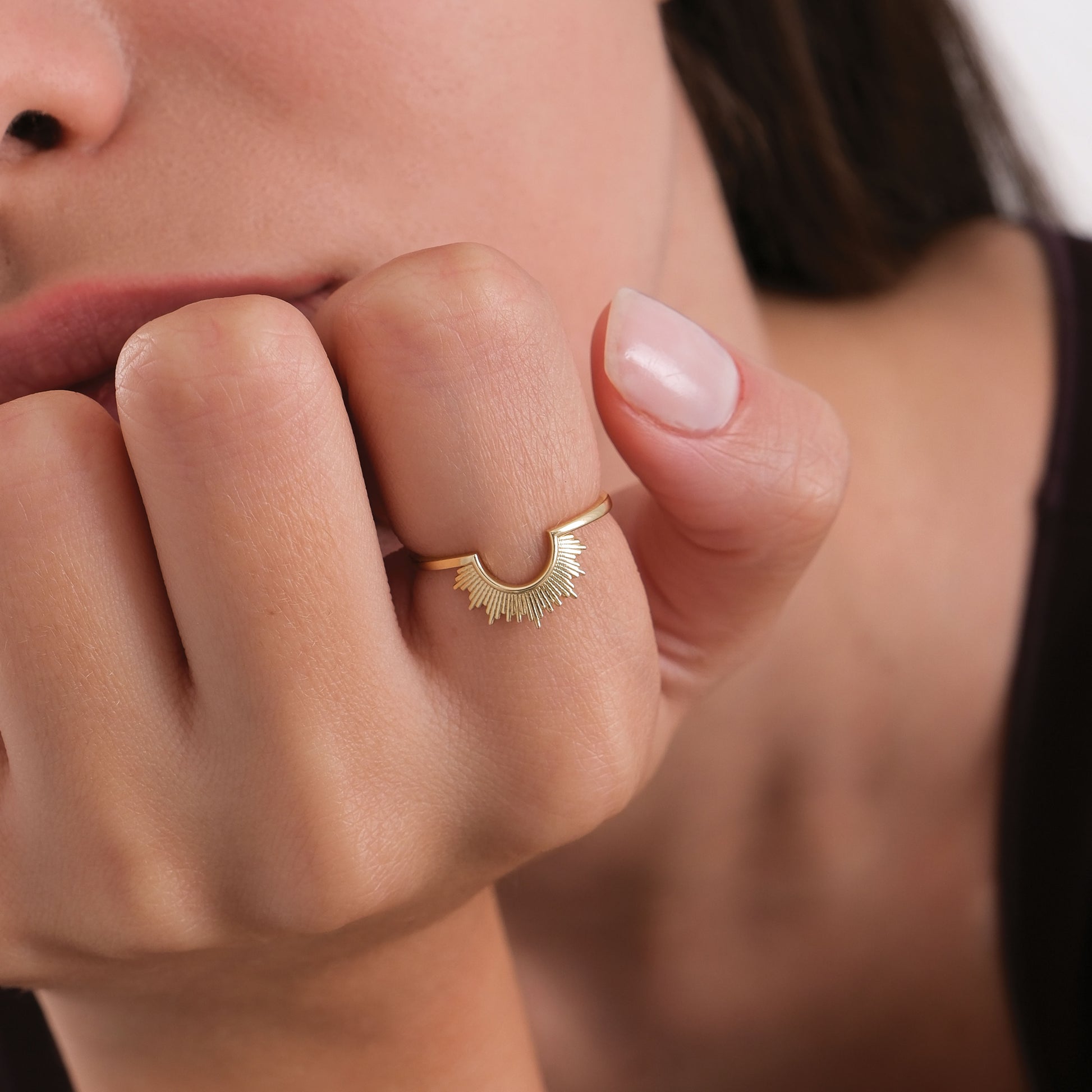 Sunrise Ring | 14K Solid Gold