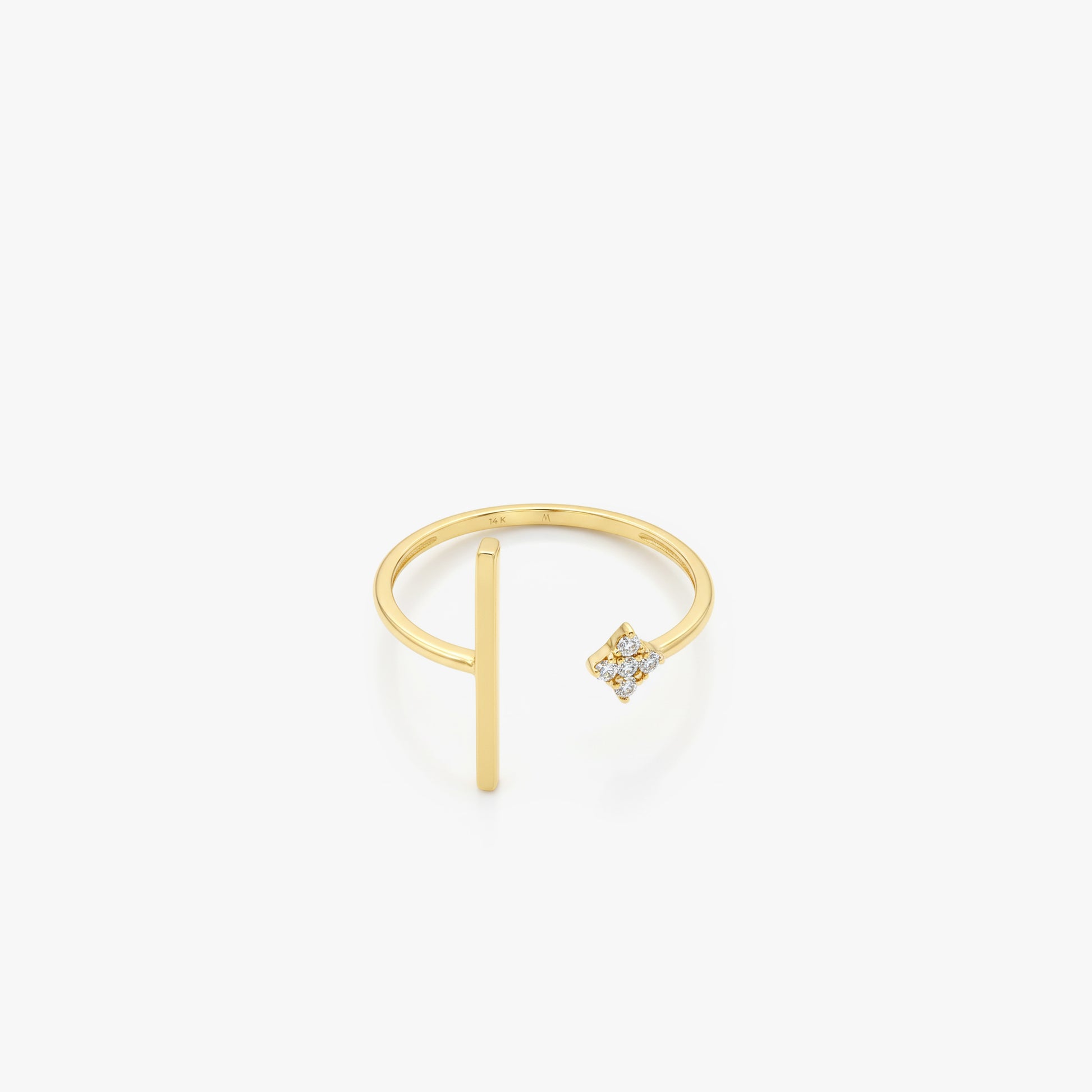 Adjustable Bar Ring | 14K Solid Gold