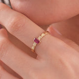 Red Stone Ring | 14K Solid Gold