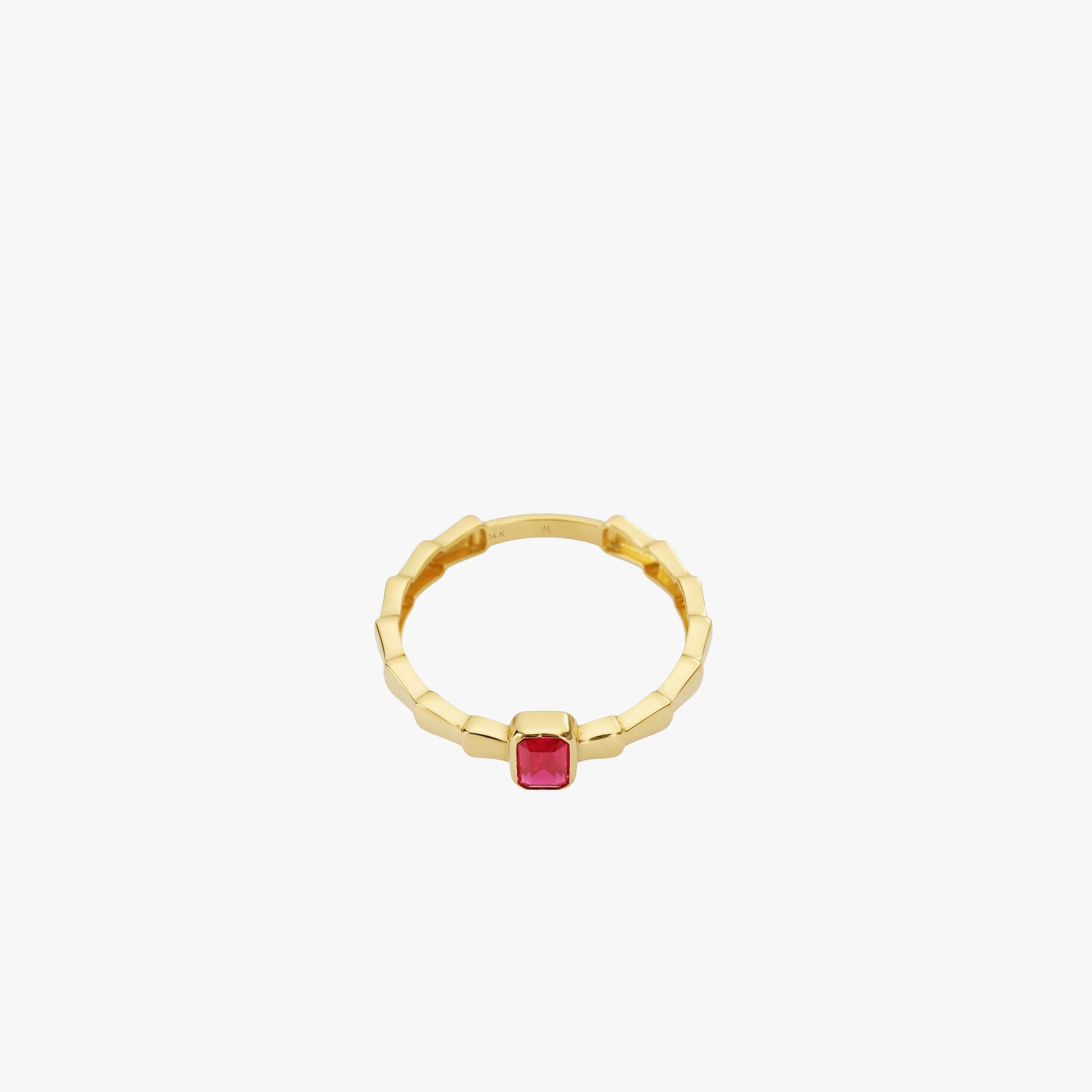 Red Stone Ring | 14K Solid Gold