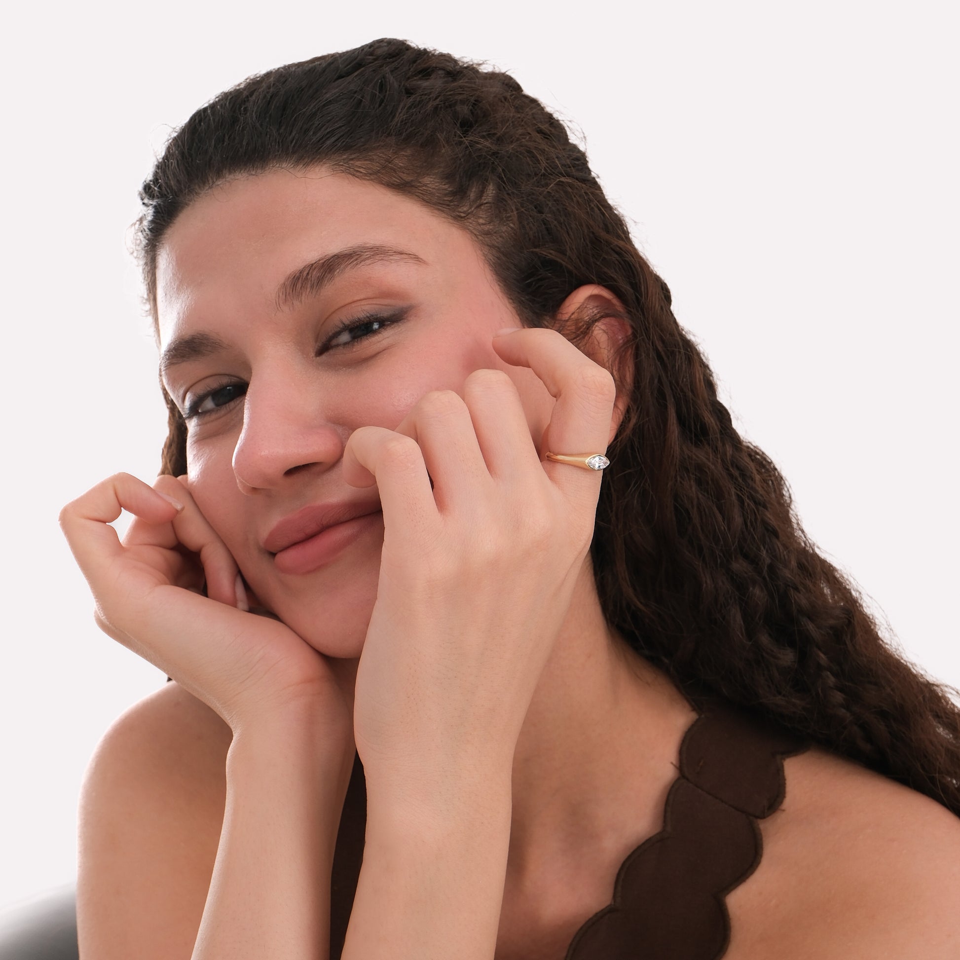 East-West Ring | 14K Solid Gold