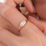 East-West Ring | 14K Solid Gold