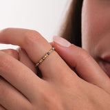 Beaded Evil Eye Ring | 14K Solid Gold