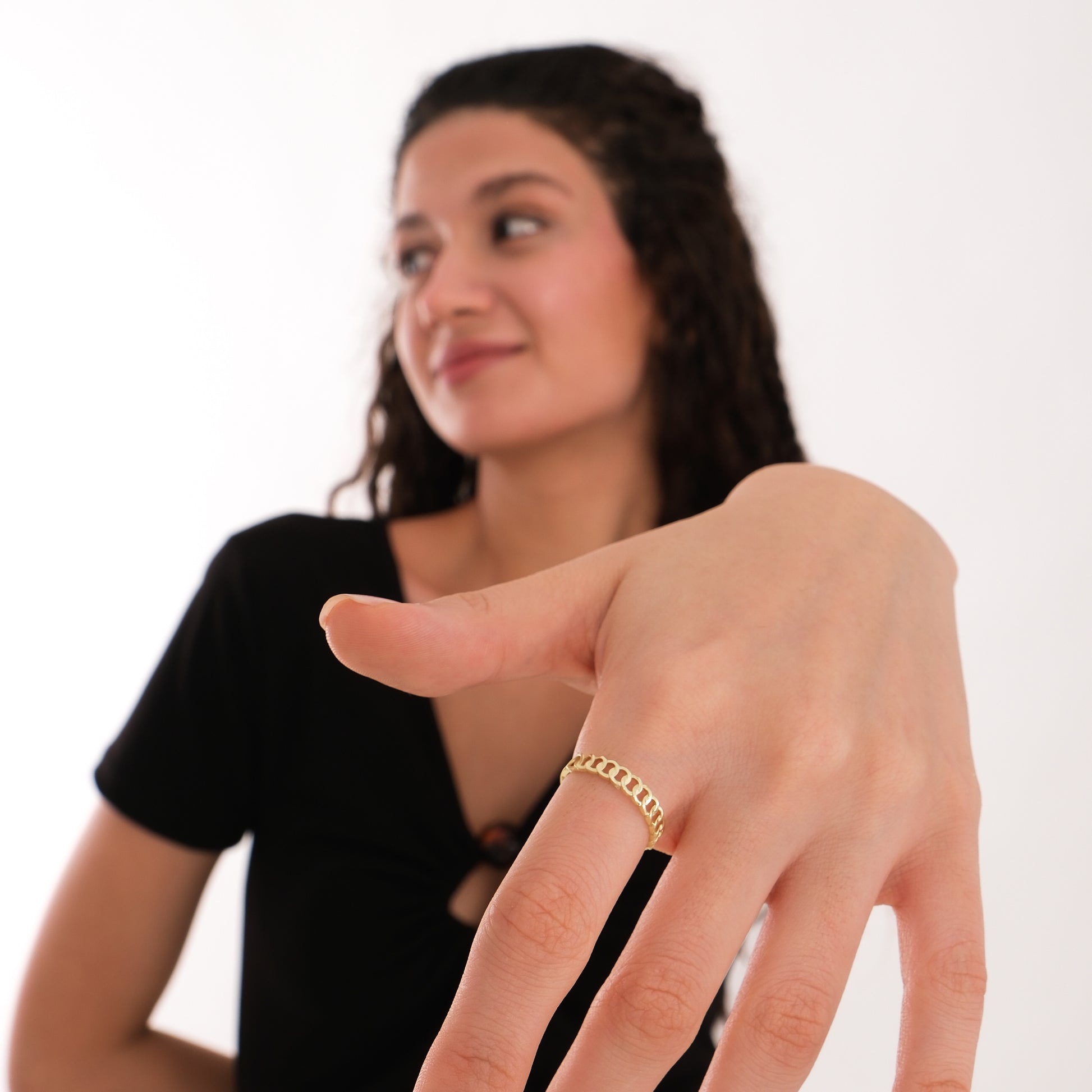 Curb Chain Ring | 14K Solid Gold