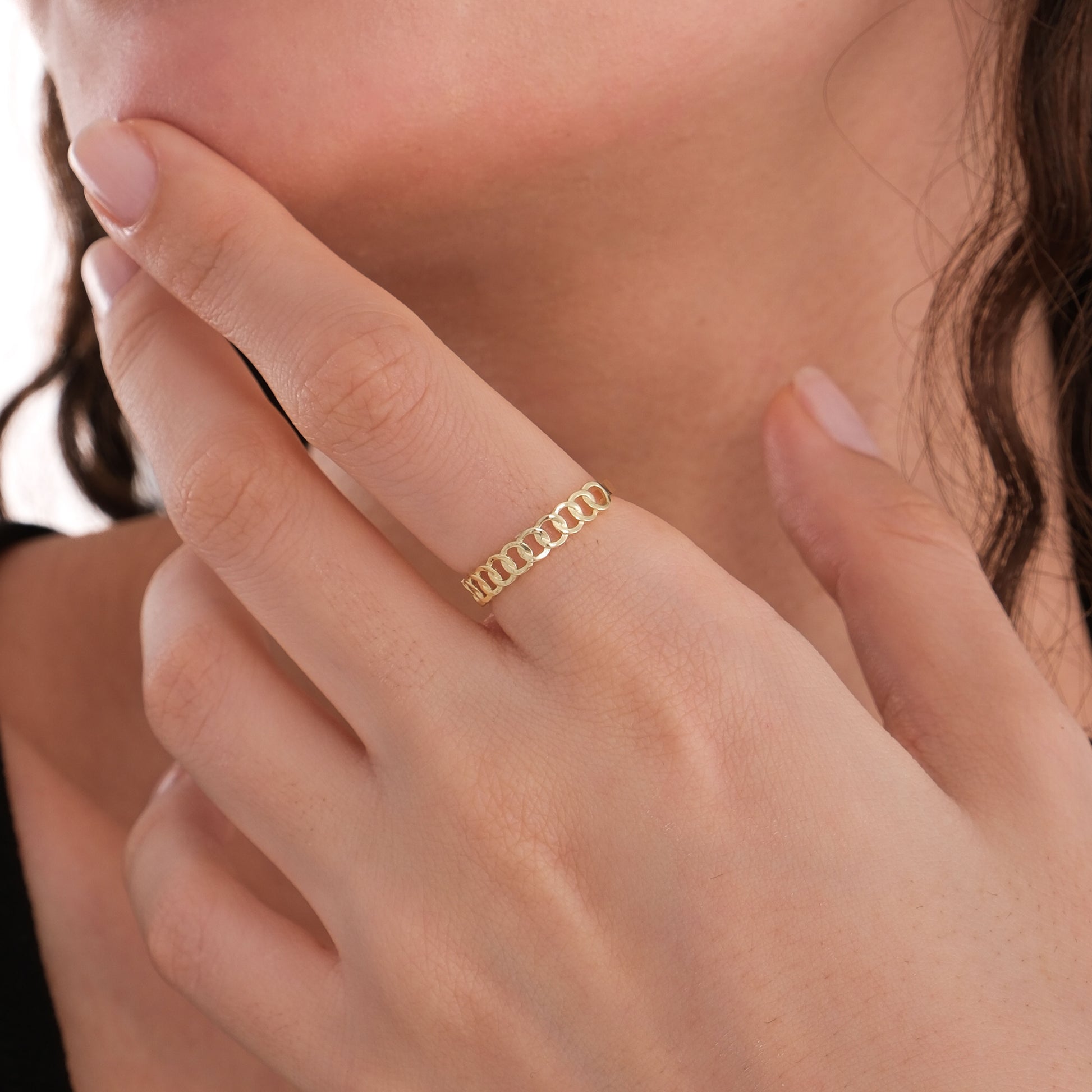 Curb Chain Ring | 14K Solid Gold