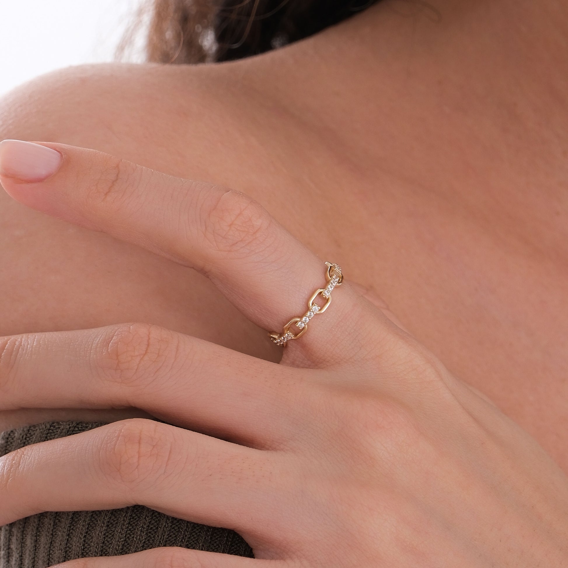 Chain Ring | 14K Solid Gold