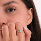 Blue Stone Ring | 14K Solid Gold